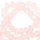 Faceted glass beads 3x2mm disc Crystal coral pink-pearl shine coating